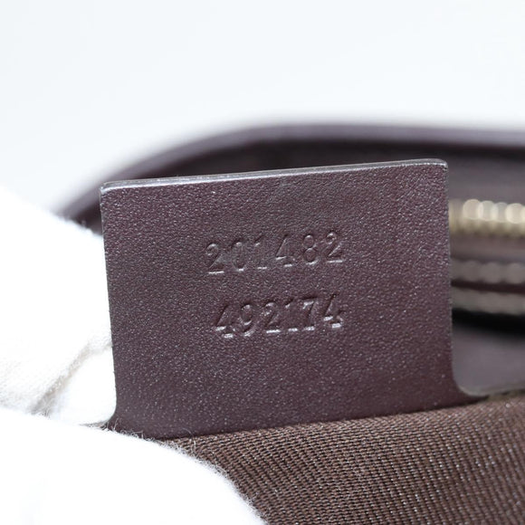 GUCCI GG Supreme Tote Bag PVC Brown Gold 201482 Auth ki5870A