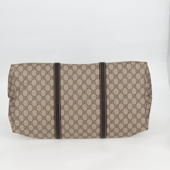 GUCCI GG Supreme Tote Bag PVC Brown Gold 201482 Auth ki5870A