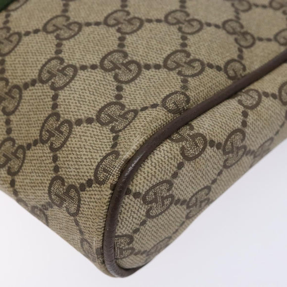 GUCCI GG Supreme Web Sherry Line Clutch Bag PVC Beige Red 89 01 012 Auth ki5874