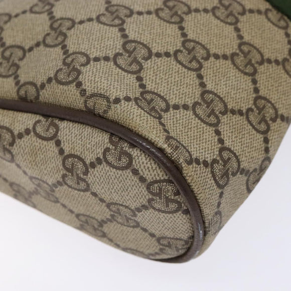 GUCCI GG Supreme Web Sherry Line Clutch Bag PVC Beige Red 89 01 012 Auth ki5874