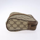 GUCCI GG Supreme Web Sherry Line Clutch Bag PVC Beige Red 89 01 012 Auth ki5874-4