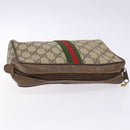 GUCCI GG Supreme Web Sherry Line Clutch Bag PVC Beige Red 89 01 012 Auth ki5874-6