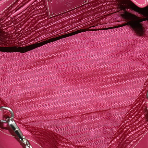 PRADA Tote Bag Nylon 2way Pink Silver Auth ki5875