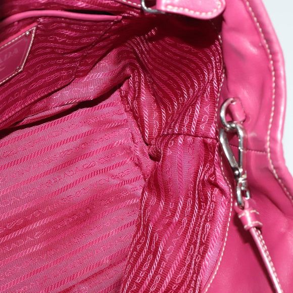 PRADA Tote Bag Nylon 2way Pink Silver Auth ki5875