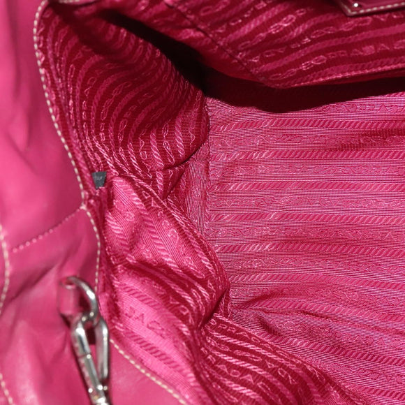 PRADA Tote Bag Nylon 2way Pink Silver Auth ki5875
