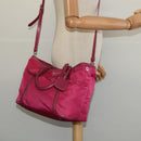 PRADA Tote Bag Nylon 2way Pink Silver Auth ki5875-23