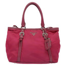 PRADA Tote Bag Nylon 2way Pink Silver Auth ki5875-13