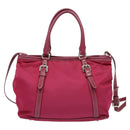 PRADA Tote Bag Nylon 2way Pink Silver Auth ki5875-2