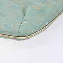 GUCCI GG Canvas Accessory Pouch Light Blue Gold 005 0813 Auth ki5876-9