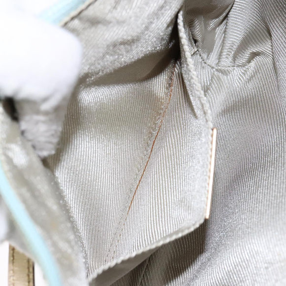 GUCCI GG Canvas Accessory Pouch Light Blue Gold 005 0813 Auth ki5876