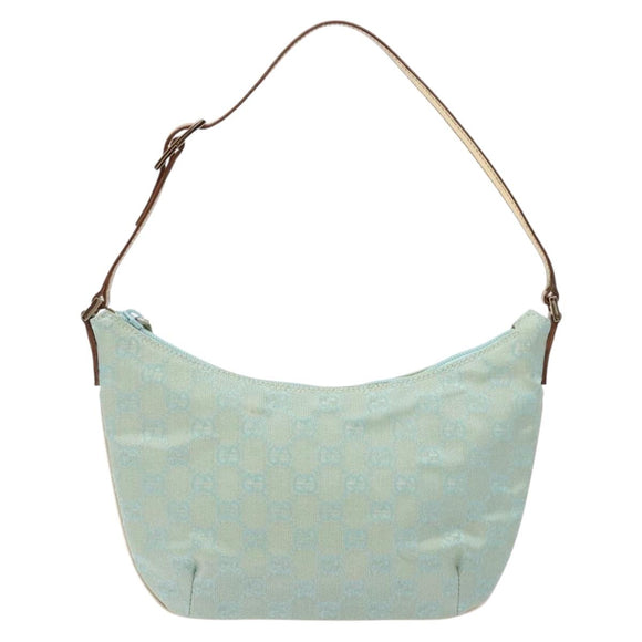 GUCCI GG Canvas Accessory Pouch Light Blue Gold 005 0813 Auth ki5876