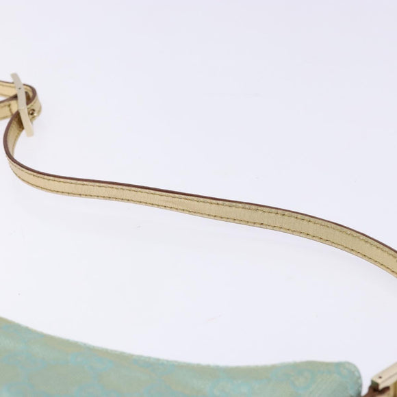 GUCCI GG Canvas Accessory Pouch Light Blue Gold 005 0813 Auth ki5876
