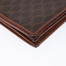 CELINE Macadam Canvas Shoulder Bag PVC Leather Brown Gold Auth ki5877-15