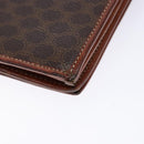 CELINE Macadam Canvas Shoulder Bag PVC Leather Brown Gold Auth ki5877-16