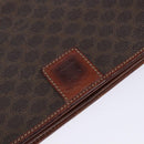 CELINE Macadam Canvas Shoulder Bag PVC Leather Brown Gold Auth ki5877-18