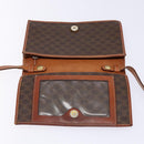 CELINE Macadam Canvas Shoulder Bag PVC Leather Brown Gold Auth ki5877-9