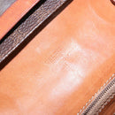 CELINE Macadam Canvas Shoulder Bag PVC Leather Brown Gold Auth ki5877-12