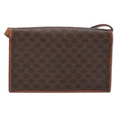 CELINE Macadam Canvas Shoulder Bag PVC Leather Brown Gold Auth ki5877-2