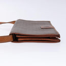 CELINE Macadam Canvas Shoulder Bag PVC Leather Brown Gold Auth ki5877-4