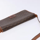 CELINE Macadam Canvas Shoulder Bag PVC Leather Brown Gold Auth ki5877-6