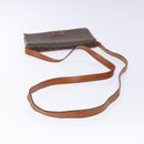 CELINE Macadam Canvas Shoulder Bag PVC Leather Brown Gold Auth ki5877-7