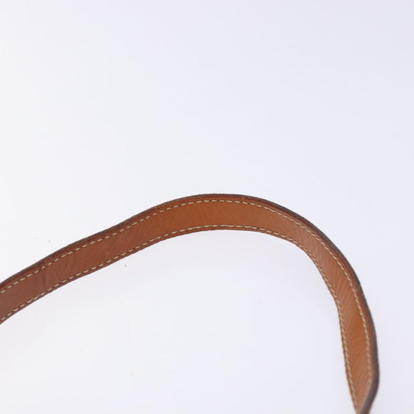 CELINE Macadam Canvas Shoulder Bag PVC Leather Brown Gold Auth ki5877