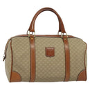 CELINE Macadam Canvas Boston Bag PVC Beige Gold Auth ki5878-1