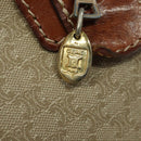 CELINE Macadam Canvas Boston Bag PVC Beige Gold Auth ki5878-17