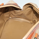 CELINE Macadam Canvas Boston Bag PVC Beige Gold Auth ki5878-19