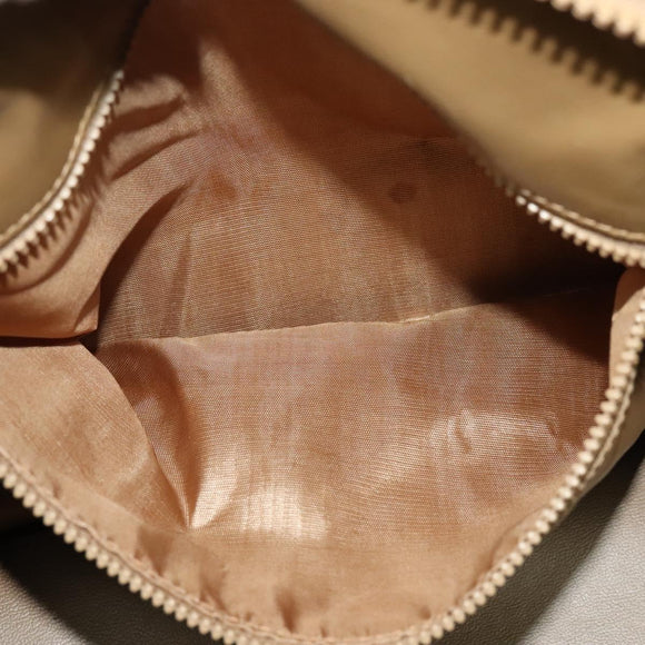 CELINE Macadam Canvas Boston Bag PVC Beige Gold Auth ki5878