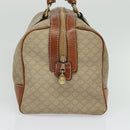 CELINE Macadam Canvas Boston Bag PVC Beige Gold Auth ki5878-3