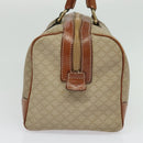 CELINE Macadam Canvas Boston Bag PVC Beige Gold Auth ki5878-4