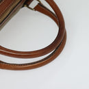 CELINE Macadam Canvas Boston Bag PVC Beige Gold Auth ki5878-7