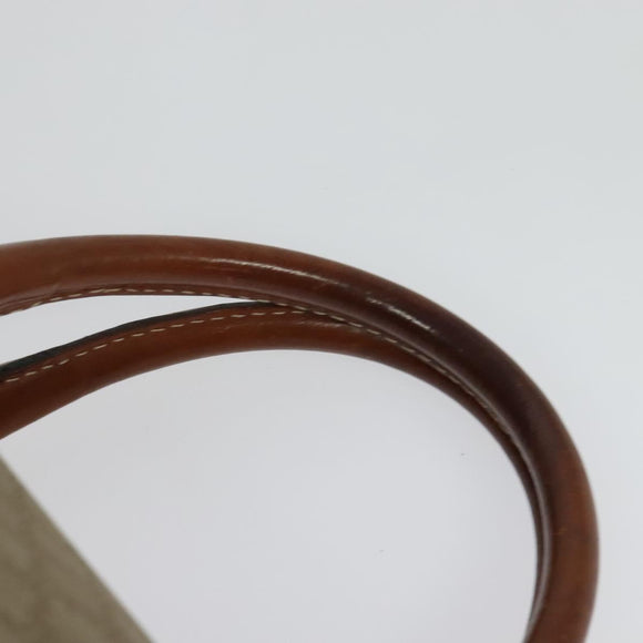 CELINE Macadam Canvas Boston Bag PVC Beige Gold Auth ki5878