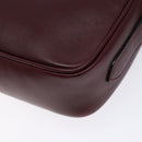 CARTIER Shoulder Bag Leather Bordeaux Gold Auth ki5879-16