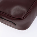 CARTIER Shoulder Bag Leather Bordeaux Gold Auth ki5879-17