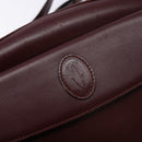 CARTIER Shoulder Bag Leather Bordeaux Gold Auth ki5879-18