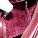 CARTIER Shoulder Bag Leather Bordeaux Gold Auth ki5879-21