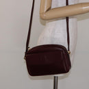CARTIER Shoulder Bag Leather Bordeaux Gold Auth ki5879-23