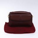 CARTIER Shoulder Bag Leather Bordeaux Gold Auth ki5879-12