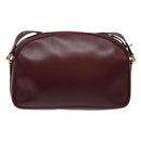 CARTIER Shoulder Bag Leather Bordeaux Gold Auth ki5879-2