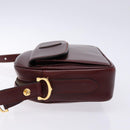 CARTIER Shoulder Bag Leather Bordeaux Gold Auth ki5879-4