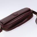 CARTIER Shoulder Bag Leather Bordeaux Gold Auth ki5879-6