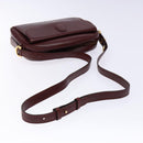 CARTIER Shoulder Bag Leather Bordeaux Gold Auth ki5879-7