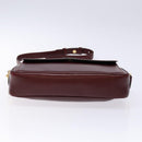 CARTIER Shoulder Bag Leather Bordeaux Gold Auth ki5879-5