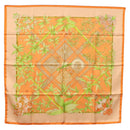 HERMES Carre 90 Scarf ""SERENITE"" Silk Orange Auth ki5883-1
