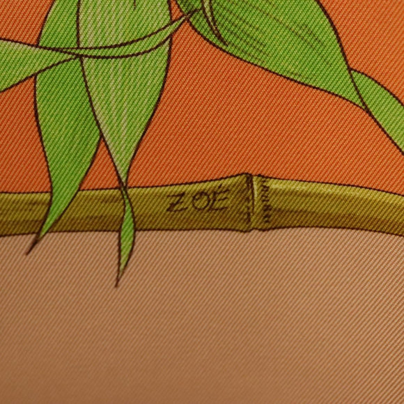 HERMES Carre 90 Scarf ""SERENITE"" Silk Orange Auth ki5883