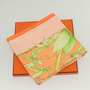 HERMES Carre 90 Scarf ""SERENITE"" Silk Orange Auth ki5883-16