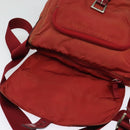 PRADA Shoulder Bag Nylon Red Silver Auth ki5884-10