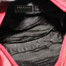 PRADA Shoulder Bag Nylon Red Silver Auth ki5884-11